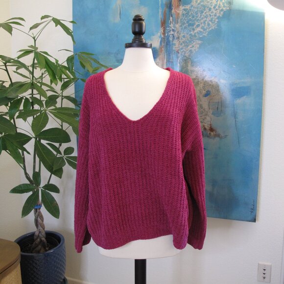EXPRESS Hot Pink Chenille Sweater - Picture 2 of 8